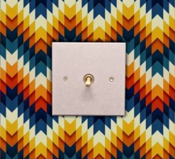 Interrupteur, Vertbois, Prêt à peindre, Simple, Gris clair, Poussoir x1, Laiton, L8cm, H8cm - 6ixtes