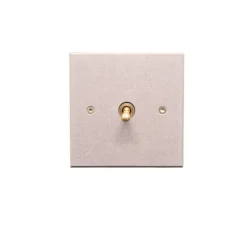 Interrupteur*6ixtes Interrupteur, Vertbois, Prêt à peindre, Simple, Gris clair, Simple allumage x1, Laiton, L8cm, H8cm - Nedgis