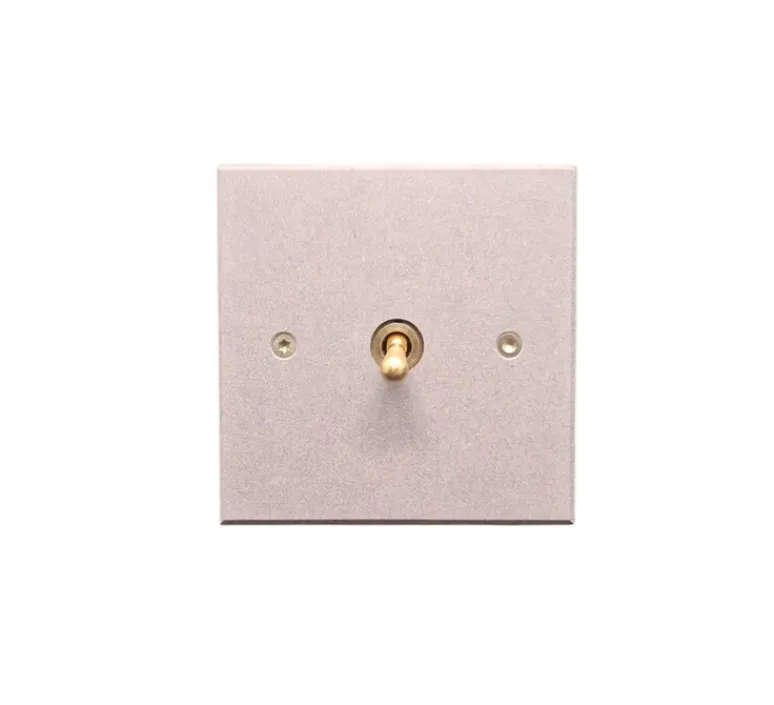 Interrupteur*6ixtes Interrupteur, Vertbois, Prêt à peindre, Simple, Gris clair, Simple allumage x1, Laiton, L8cm, H8cm - Nedgis