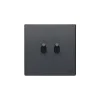 Interrupteur*Vimar Interrupteur, Vintage, Simple, Gris anthracite, Poussoir x2, Gris, L9,5cm, H9,5cm -