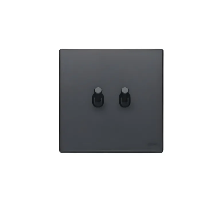 Interrupteur*Vimar Interrupteur, Vintage, Simple, Gris anthracite, Poussoir x2, Gris, L9,5cm, H9,5cm -