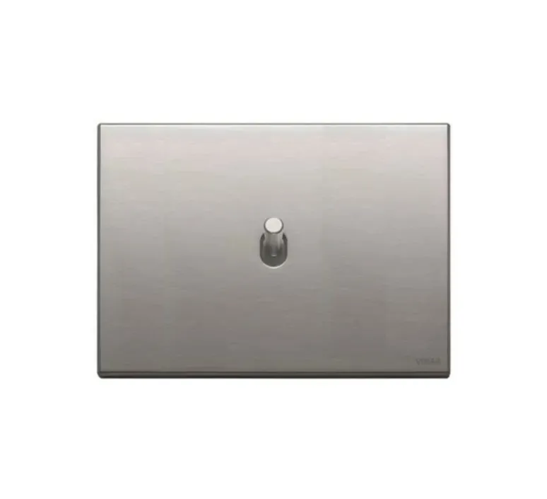 Interrupteur*Vimar Interrupteur, Vintage, Simple, Nickel brossé, Poussoir x1, Nickel, L12,5cm, H9,5cm -