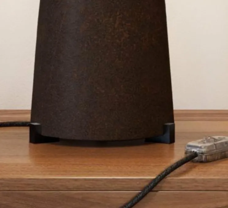 Kit pieds en bois, support pour lampe de table, série Materia, bois de hêtre noir, L3cm, H2cm - Creative Cables