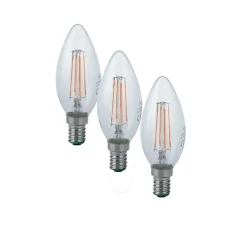 Ampoule*Nedgis Kt de 3 Ampoules LED, E14, Flamme, , 2700K, 470 lm, Ø3,5cm, H9,8cm - Transparent, filaments