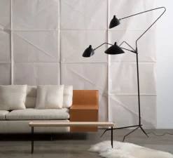 Lampadaire*Serge Mouille Lampadaire, 3 bras pivotants, , H210cm - noir