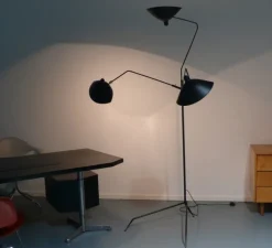 Lampadaire*Serge Mouille Lampadaire, 3 bras pivotants, , H210cm - noir