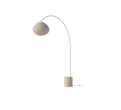 Lampadaire*Bolia Lampadaire, Acorn, , Ø50cm, H243,2cm - crème mat, abat-jour sable, base travertin, câble crème