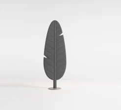 Lampadaire*Rotaliana Lampadaire acoustique, Eden F1 feuille de bananier, , LED, 2700K, 3500 lm, L60cm, H180cm - gris fumé