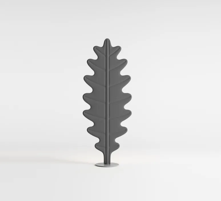 Lampadaire*Rotaliana Lampadaire acoustique, Eden F2 feuille de chêne, , LED, 2700K, 3500 lm, L70cm, H180cm - gris fumé