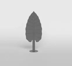 Lampadaire*Rotaliana Lampadaire acoustique, Eden F3 feuille d'alocasia, , LED, 2700K, 3500 lm, L70cm, H165cm - gris fumé