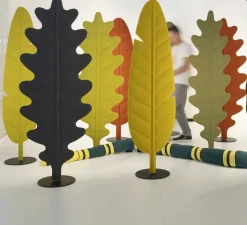 Lampadaire*Rotaliana Lampadaire acoustique, Eden F3 feuille d'alocasia, , LED, 2700K, 3500 lm, L70cm, H165cm - gris fumé