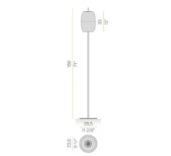 Lampadaire, Adamas, verre fumé, structure noire, LED, dim, 2700K, 624 lm, Ø28,5cm, H180cm - Panzeri
