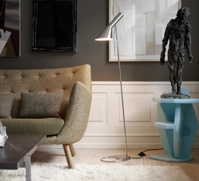 Lampadaire*Louis Poulsen Lampadaire, AJ, , L32,5cm, H130cm - acier inoxydable