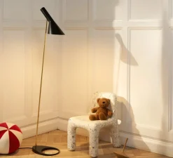 Lampadaire, AJ, noir, laiton, L32,5cm, H130cm - Louis Poulsen