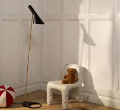 Lampadaire, AJ, noir, laiton, L32,5cm, H130cm - Louis Poulsen