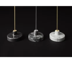 Lampadaire*Tato Italia Lampadaire, Alzabile, , LED, 2700K, 806lm, L38cm, H216cm - blanc brillant, laiton, marbre blanc