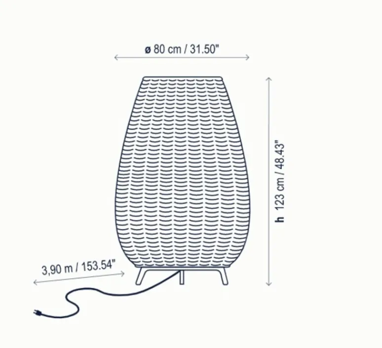 Lampadaire*Bover Lampadaire, Amphora 2, , IP66, Ø80cm, H123cm - beige