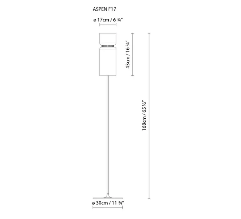 Lampadaire*B.lux Lampadaire, Aspen, F17, , H170cm - B-LUX citron, gris
