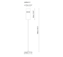 Lampadaire*B.lux Lampadaire, Aspen, F17, , H170cm - B-LUX gris, mangue