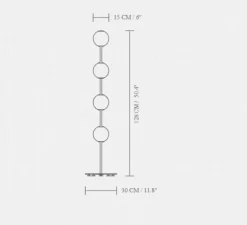 Lampadaire, Audrey, laiton, LED, dim, 2700K, 1740 lm, Ø26cm, H127,6cm - Umage