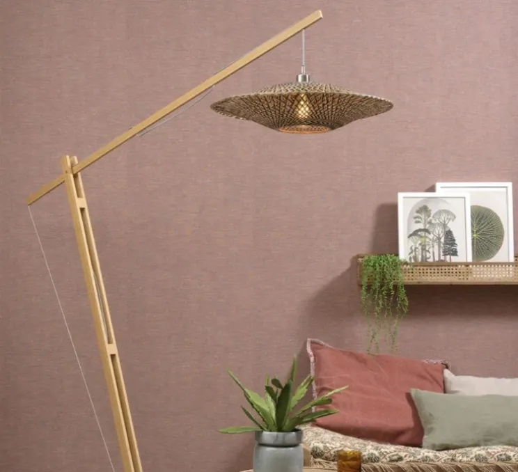 Lampadaire, Bali M, naturel et noir, L43cm, H218cm - Good&Mojo
