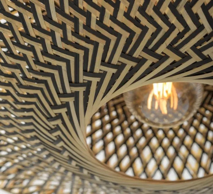 Lampadaire, Bali M, naturel et noir, L43cm, H218cm - Good&Mojo