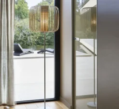 Lampadaire*Forestier Lampadaire, Bamboo Light, , Ø45cm, H150cm - blanc