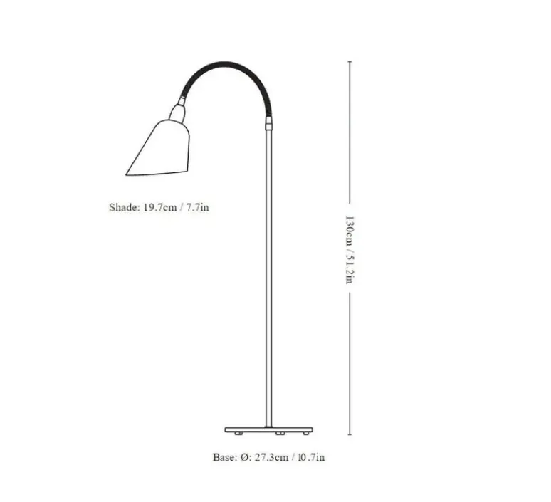 Lampadaire*Andtradition Lampadaire, BELLEVUE, , EDITION SPECIALE - 120ème ANNIVERSAIRE, H130cm - blanc, laiton bronze