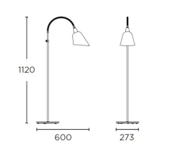 Lampadaire*Andtradition Lampadaire, BELLEVUE, , H130cm - noir, laiton