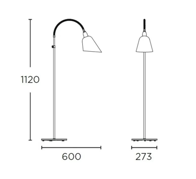 Lampadaire*Andtradition Lampadaire, BELLEVUE, , H130cm - noir, laiton