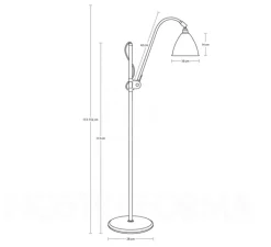 Lampadaire*Gubi Lampadaire, Best-Lite BL3 small, , Ø28cm, H113-152cm - chrome