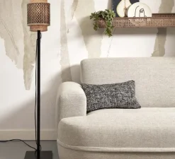 Lampadaire, Bhutan S, naturel, noir, L20cm, H135cm - Good&Mojo