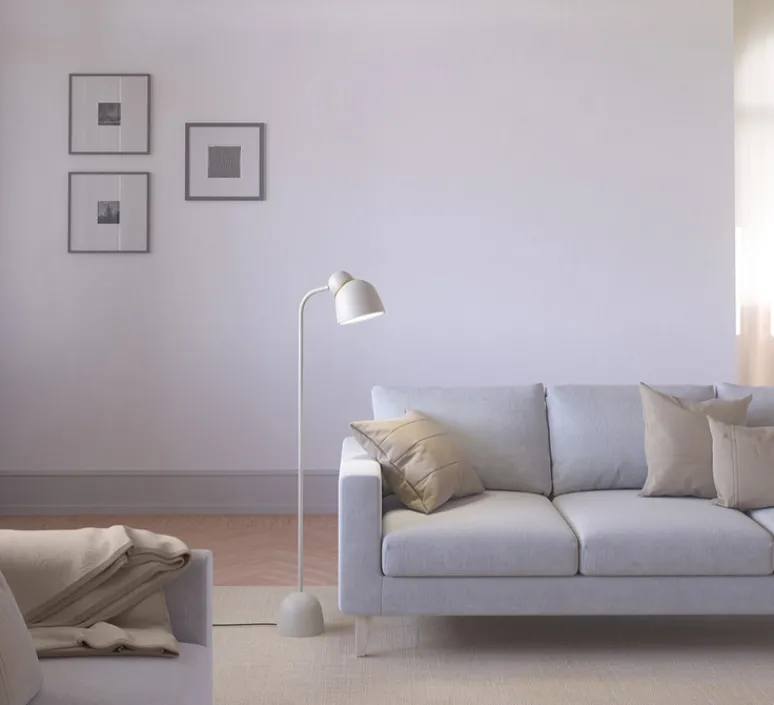 Lampadaire*Belid Lampadaire, Bird, , Ø17,3cm, H129,3cm - sable et laiton