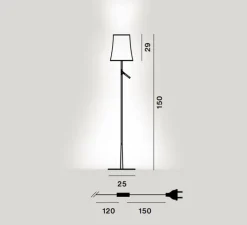 Lampadaire*Foscarini Lampadaire, Birdie Lettura, , Ø25cm, H150cm - blanc