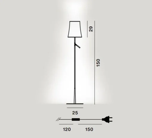 Lampadaire*Foscarini Lampadaire, Birdie Lettura, , Ø25cm, H150cm - blanc