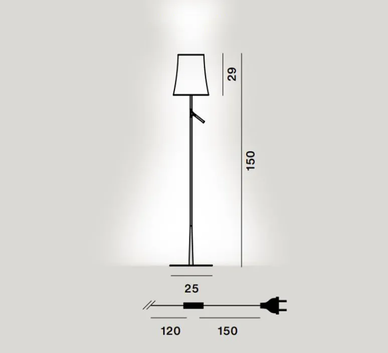 Lampadaire*Foscarini Lampadaire, Birdie Lettura, , Ø25cm, H150cm - blanc