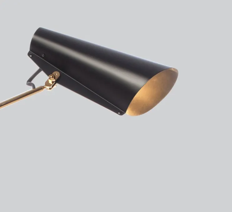 Lampadaire, Birdy, noir, laiton, H133cm, L67cm - Northern