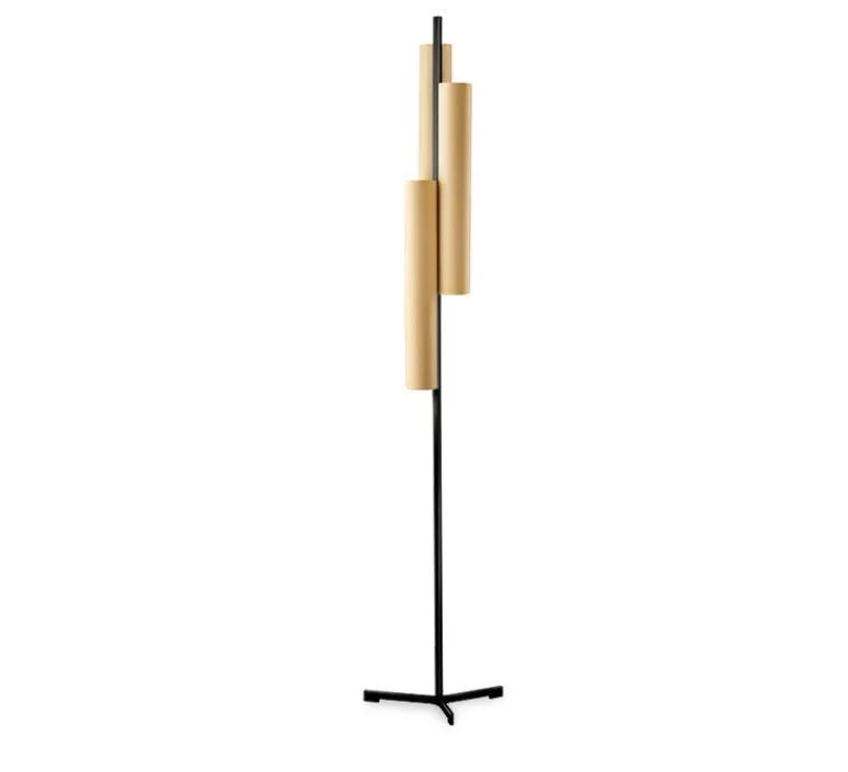 Lampadaire*LZF Lampadaire, Black Note TR, hêtre, métal finition noir mat, LED, 3000K, 858lm, L35cm, H188cm - hêtre, métal finitionnoir mat