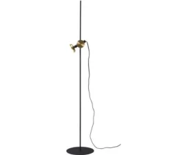 Lampadaire, Blend, laiton, noir, L28cm, H150cm - Pholc
