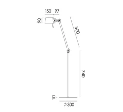 Lampadaire*Tonone Lampadaire, Bolt, , L30cm, H125cm - blanc