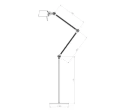 Lampadaire*Tonone Lampadaire, Bolt, , L96cm, H125cm - gris