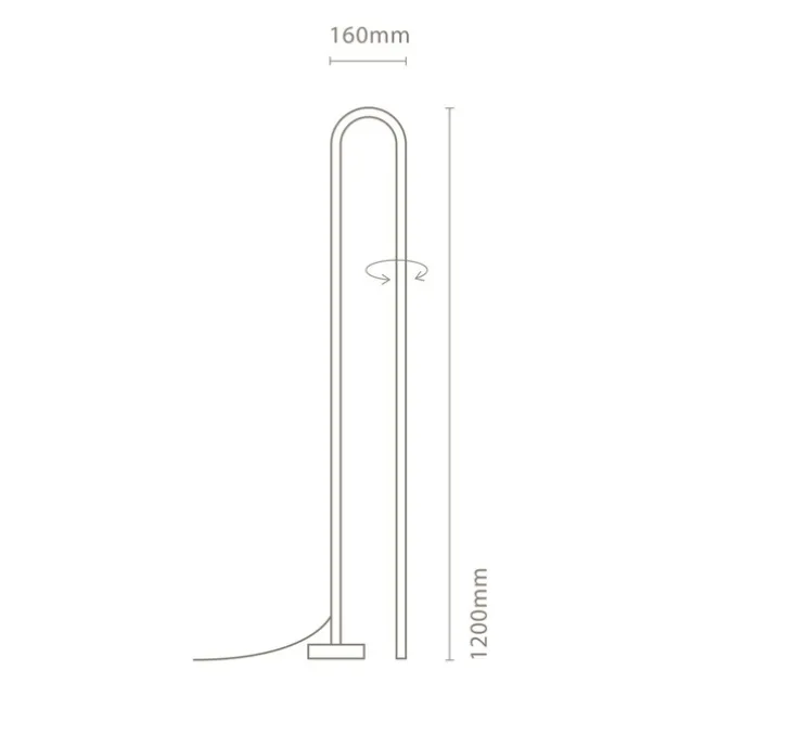 Lampadaire, Bow, noir, LED, dim, 2700K, 2880 lm, L12cm, H120cm - Nexia