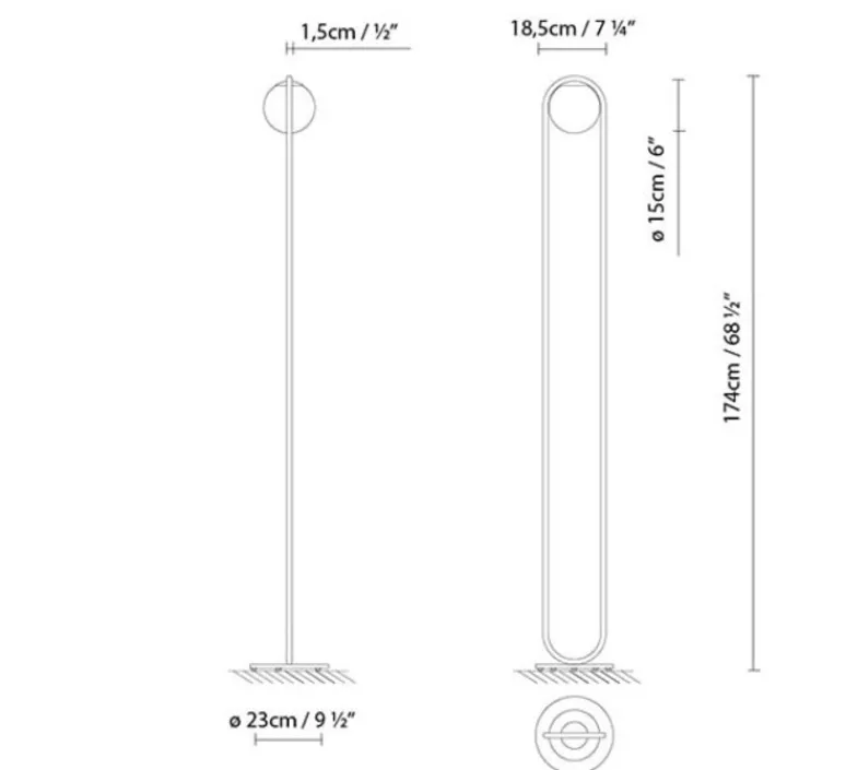 Lampadaire*B.lux Lampadaire, C ball F, , Ø18,5cm, H158cm - Blux noir