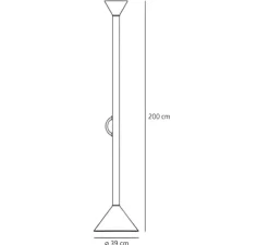 Lampadaire*Artemide Lampadaire, Callimaco, , Ø39cm, H200cm, LED, 3225lm, 2700K - laiton