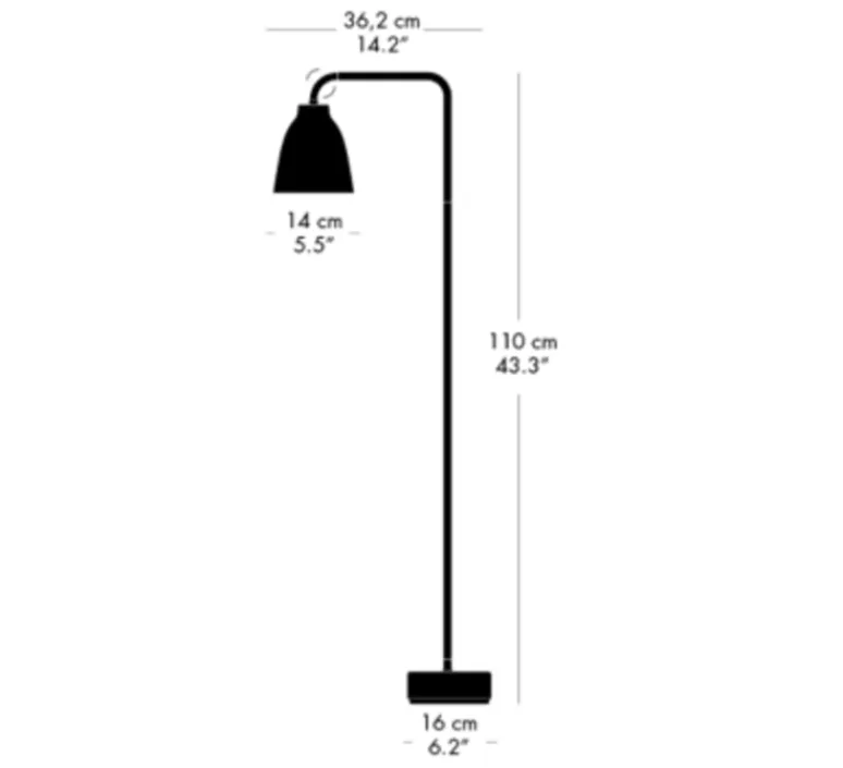 Lampadaire*Fritz Hansen Lampadaire, Caravaggio Read, , Ø36,2cm, H110cm - opal