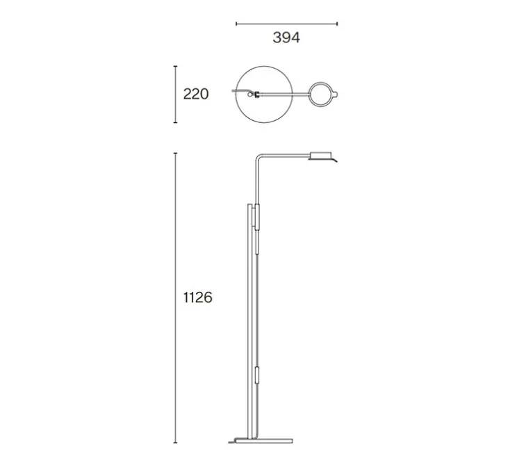 Lampadaire, Chipperfield F, acier foncé, LED, 2700K, 690lm, L22cm, H112,6cm - Wastberg