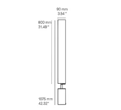 Lampadaire, Clope 09-80, blanc, LED, 2700K, 1830 lm, Ø9cm, H107,5cm - CVL