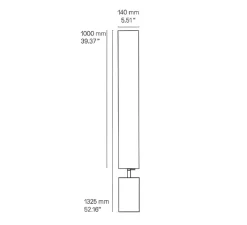 Lampadaire*CVL Lampadaire, Clope 14-100, , LED, 2700K, 2320 lm, Ø14cm, H132,5cm - laiton