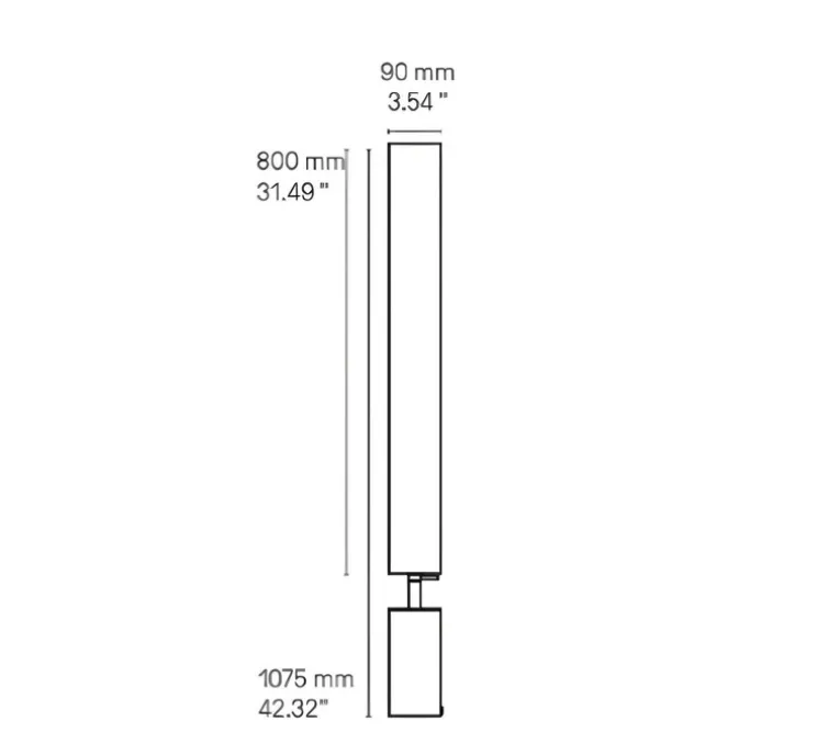 Lampadaire, Clope 09-80, laiton, LED, 2700K, 1830 lm, Ø9cm, H107,5cm - CVL
