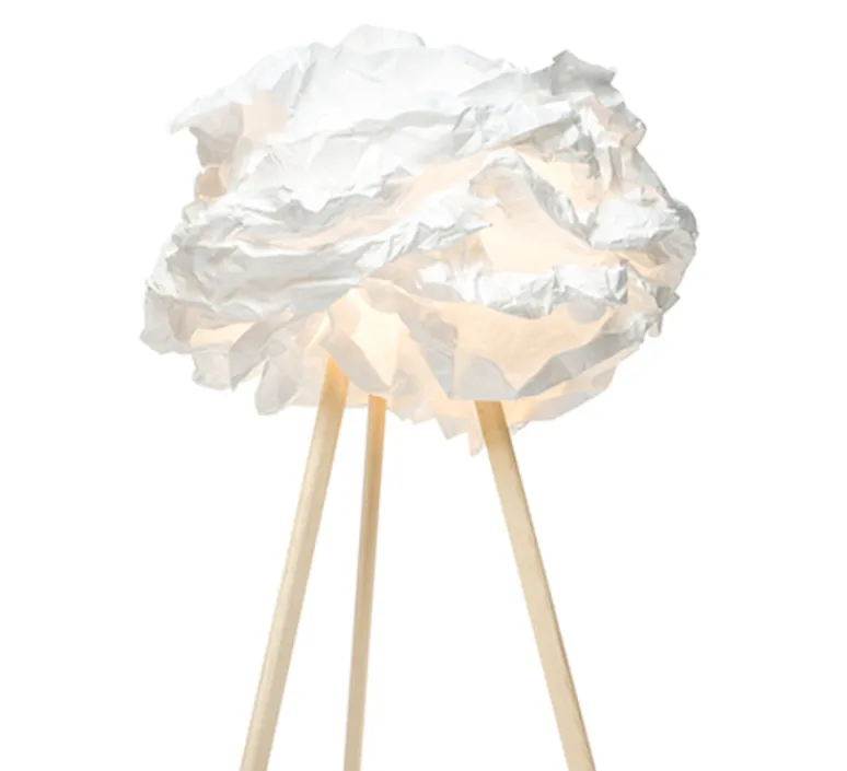Lampadaire*Proplamp Lampadaire, Cloud, , pied bois, H109cm - blanc